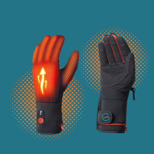 Gløde elektriske oppvarmet hansker rød/svart